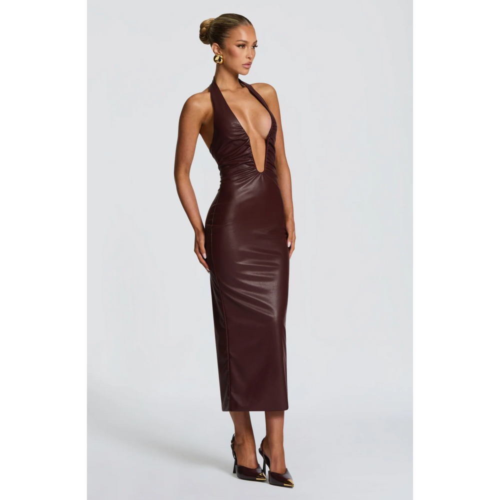 Babyboo Fashion Ainsley Midi Dress - Burgundy in Red - Picture 5 of 5
